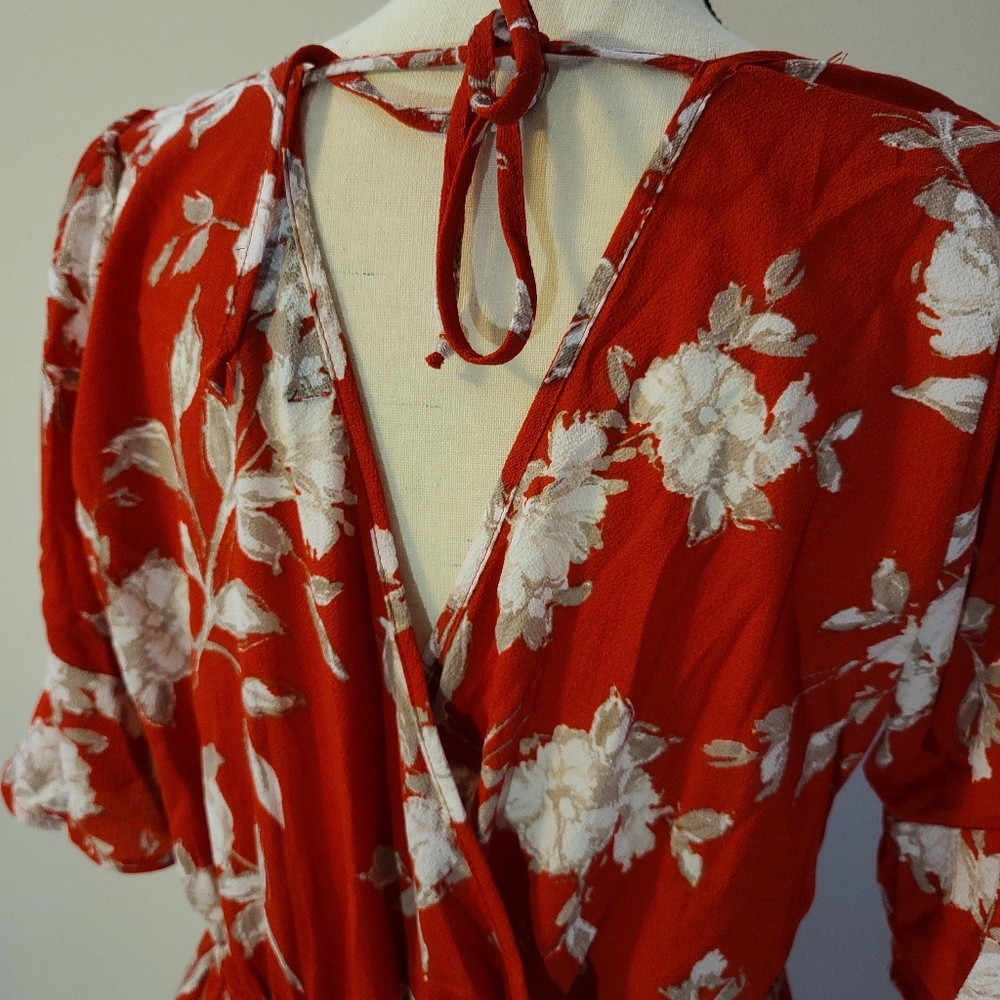 🌸 Floral faux wrap romper dress - Picture 6 of 6